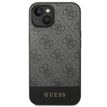 Заредете изображение във визуализатора на галерията – Original Case GUESS 4G Stripe Collection GUHCP14SG4GLGR for Iphone 14 Grey
