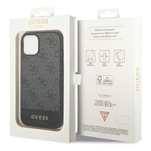 Заредете изображение във визуализатора на галерията – Original Case GUESS 4G Stripe Collection GUHCP14SG4GLGR for Iphone 14 Grey
