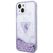 Заредете изображение във визуализатора на галерията – Original Case GUESS Liquid Glitter Palm Collection GUHCP14SLFCTPU for Iphone 14 purple
