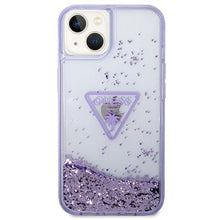Заредете изображение във визуализатора на галерията – Original Case GUESS Liquid Glitter Palm Collection GUHCP14SLFCTPU for Iphone 14 purple
