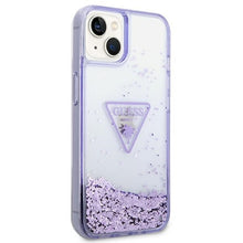 Заредете изображение във визуализатора на галерията – Original Case GUESS Liquid Glitter Palm Collection GUHCP14SLFCTPU for Iphone 14 purple
