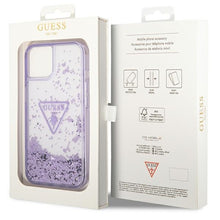 Заредете изображение във визуализатора на галерията – Original Case GUESS Liquid Glitter Palm Collection GUHCP14SLFCTPU for Iphone 14 purple
