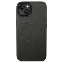 Заредете изображение във визуализатора на галерията – Original Pouch KARL LAGERFELD Leather Perforated Logo KLHCP14MFWHK for Iphone 14 Plus Black
