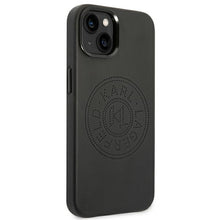 Заредете изображение във визуализатора на галерията – Original Pouch KARL LAGERFELD Leather Perforated Logo KLHCP14MFWHK for Iphone 14 Plus Black
