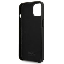 Заредете изображение във визуализатора на галерията – Original Pouch KARL LAGERFELD Leather Perforated Logo KLHCP14MFWHK for Iphone 14 Plus Black
