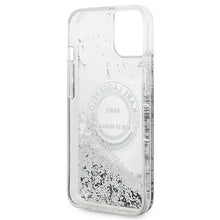 Заредете изображение във визуализатора на галерията – Original KARL LAGERFELD Case Liquid Glitter RSG KLHCP14SLCRSGRS for Iphone 14 silver

