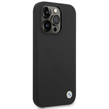 Заредете изображение във визуализатора на галерията – Original Case BMW Hardcase Silicone Metal Logo BMHCP14LSILBK for Iphone 14 Pro Black
