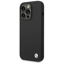 Заредете изображение във визуализатора на галерията – Original Case BMW Hardcase Silicone Metal Logo BMHCP14LSILBK for Iphone 14 Pro Black
