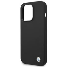 Заредете изображение във визуализатора на галерията – Original Case BMW Hardcase Silicone Metal Logo BMHCP14LSILBK for Iphone 14 Pro Black
