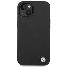 Заредете изображение във визуализатора на галерията – Original Case BMW Hardcase Silicone Metal Logo BMHCP14MSILBK for Iphone 14 Plus Black
