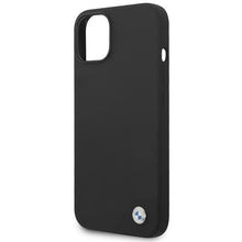 Заредете изображение във визуализатора на галерията – Original Case BMW Hardcase Silicone Metal Logo BMHCP14MSILBK for Iphone 14 Plus Black
