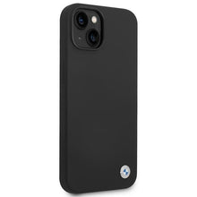 Заредете изображение във визуализатора на галерията – Original Case BMW Hardcase Silicone Metal Logo BMHCP14MSILBK for Iphone 14 Plus Black
