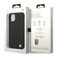 Заредете изображение във визуализатора на галерията – Original Case BMW Hardcase Silicone Metal Logo BMHCP14MSILBK for Iphone 14 Plus Black
