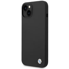 Заредете изображение във визуализатора на галерията – Original Case BMW Hardcase Silicone Metal Logo BMHCP14SSILBK for Iphone 14 Black
