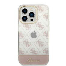 Заредете изображение във визуализатора на галерията – Original Case GUESS 4G Pattern Script GUHCP14LHG4MHP for Iphone 14 Pro pink
