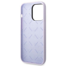 Заредете изображение във визуализатора на галерията – Original Case GUESS Silicone Vintage Gold Logo GUHCP14LSLSMU for Iphone 14 Pro purple
