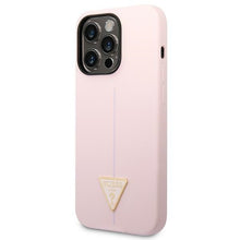 Заредете изображение във визуализатора на галерията – Original Case GUESS Silicone Triangle GUHCP14LSLTGU for Iphone 14 Pro purple
