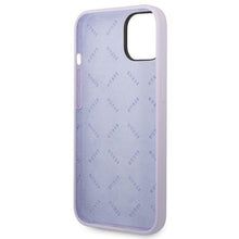 Заредете изображение във визуализатора на галерията – Original Case GUESS Silicone Vintage Gold Logo GUHCP14MSLSMU for Iphone 14 Plus purple
