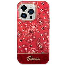 Заредете изображение във визуализатора на галерията – Original Case GUESS Bandana Paisley GUHCP14XHGBNHR for Iphone 14 Pro Max Red
