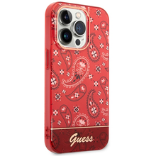 Заредете изображение във визуализатора на галерията – Original Case GUESS Bandana Paisley GUHCP14XHGBNHR for Iphone 14 Pro Max Red
