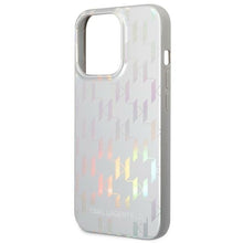 Заредете изображение във визуализатора на галерията – Original Pouch KARL LAGERFELD Monogram Iridescent KLHCP14LLGMMSV3 for Iphone 14 Pro Silver
