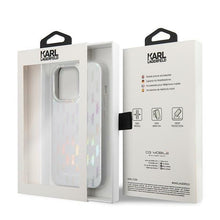 Заредете изображение във визуализатора на галерията – Original Pouch KARL LAGERFELD Monogram Iridescent KLHCP14LLGMMSV3 for Iphone 14 Pro Silver
