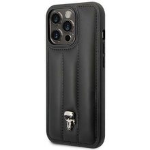 Заредете изображение във визуализатора на галерията – Original Pouch KARL LAGERFELD Puffy Ikonik Pin KLHCP14LPSQPK for Iphone 14 Pro Black
