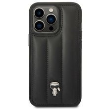 Заредете изображение във визуализатора на галерията – Original Pouch KARL LAGERFELD Puffy Ikonik Pin KLHCP14LPSQPK for Iphone 14 Pro Black
