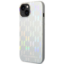 Заредете изображение във визуализатора на галерията – Original Pouch KARL LAGERFELD Monogram Iridescent KLHCP14SLGMMSV3 for Iphone 14 Silver
