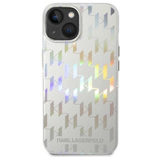 Заредете изображение във визуализатора на галерията – Original Pouch KARL LAGERFELD Monogram Iridescent KLHCP14SLGMMSV3 for Iphone 14 Silver
