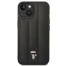 Заредете изображение във визуализатора на галерията – Original Pouch KARL LAGERFELD Puffy Ikonik Pin KLHCP14SPSQPK for Iphone 14 Black
