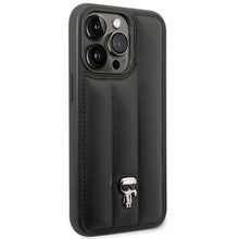 Заредете изображение във визуализатора на галерията – Original Pouch KARL LAGERFELD Puffy Ikonik Pin KLHCP14XPSQPK for Iphone 14 Pro Max Black
