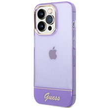 Заредете изображение във визуализатора на галерията – Original Case GUESS Translucent GUHCP14XHGCOU for Iphone 14 Pro Max purple
