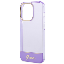 Заредете изображение във визуализатора на галерията – Original Case GUESS Translucent GUHCP14XHGCOU for Iphone 14 Pro Max purple
