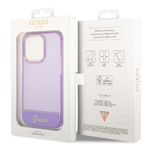 Заредете изображение във визуализатора на галерията – Original Case GUESS Translucent GUHCP14XHGCOU for Iphone 14 Pro Max purple
