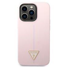 Заредете изображение във визуализатора на галерията – Original Case GUESS Silicone Triangle GUHCP14XSLTGU for Iphone 14 Pro Max purple
