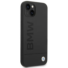 Заредете изображение във визуализатора на галерията – Original Case BMW Silicone Signature Logo Magsafe BMHMP14MSLBLBK for Iphone 14 Plus Black
