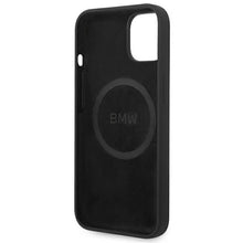 Заредете изображение във визуализатора на галерията – Original Case BMW Silicone Signature Logo Magsafe BMHMP14MSLBLBK for Iphone 14 Plus Black
