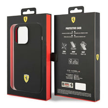 Заредете изображение във визуализатора на галерията – Original FERRARI Silicone Metal Logo FEHCP14LSIBBK for Iphone 14 Pro Black
