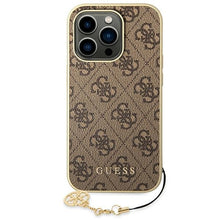 Заредете изображение във визуализатора на галерията – Original Case GUESS 4G Charms Collection Hardcase GUHCP14LGF4GBR for Iphone 14 Pro Brown
