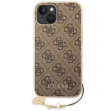 Заредете изображение във визуализатора на галерията – Original Case GUESS 4G Charms Collection Hardcase GUHCP14SGF4GBR for Iphone 14 Brown
