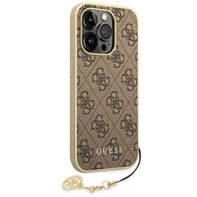 Заредете изображение във визуализатора на галерията – Original Case GUESS 4G Charms Collection Hardcase GUHCP14XGF4GBR for Iphone 14 Pro Max Brown
