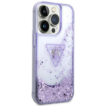 Заредете изображение във визуализатора на галерията – Original Case GUESS Liquid Glitter Palm Collection GUHCP14LLFCTPU for Iphone 14 Pro purple
