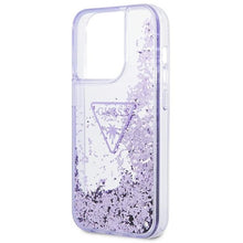 Заредете изображение във визуализатора на галерията – Original Case GUESS Liquid Glitter Palm Collection GUHCP14LLFCTPU for Iphone 14 Pro purple
