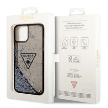 Заредете изображение във визуализатора на галерията – Original Case GUESS Liquid Glitter Palm Collection GUHCP14MLFCTPK for Iphone 14 Plus black
