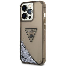 Заредете изображение във визуализатора на галерията – Original Case GUESS Liquid Glitter Palm Collection GUHCP14XLFCTPK for Iphone 14 Pro Max black
