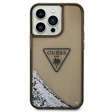Заредете изображение във визуализатора на галерията – Original Case GUESS Liquid Glitter Palm Collection GUHCP14XLFCTPK for Iphone 14 Pro Max black
