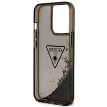 Заредете изображение във визуализатора на галерията – Original Case GUESS Liquid Glitter Palm Collection GUHCP14XLFCTPK for Iphone 14 Pro Max black
