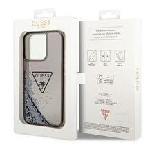 Заредете изображение във визуализатора на галерията – Original Case GUESS Liquid Glitter Palm Collection GUHCP14XLFCTPK for Iphone 14 Pro Max black
