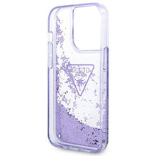 Заредете изображение във визуализатора на галерията – Original Case GUESS Liquid Glitter Palm Collection GUHCP14XLFCTPU for Iphone 14 Pro Max purple
